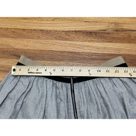 Rag & Bone Svea Women's Brown Skirt 2 Linen A-Line Striped Minimalist Career - Picture 5 of 5